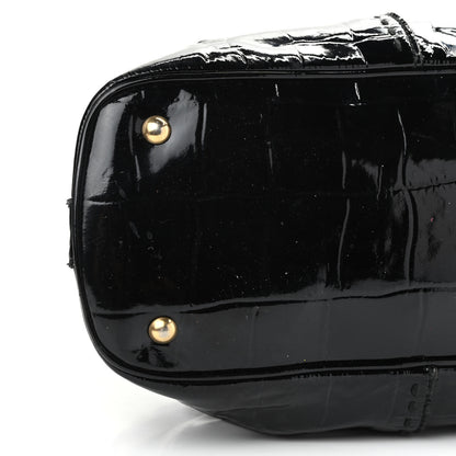 Saint Laurent Crocodile Embossed Patent Large Muse Black 8 of 16