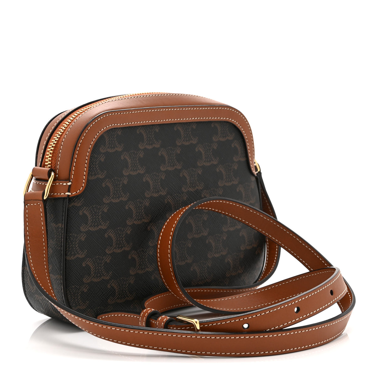 Celine Triomphe Canvas Small Camera Bag Tan 3 of 10
