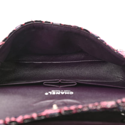 Chanel Tweed Quilted Medium Double Flap Dark Purple 5 of 10