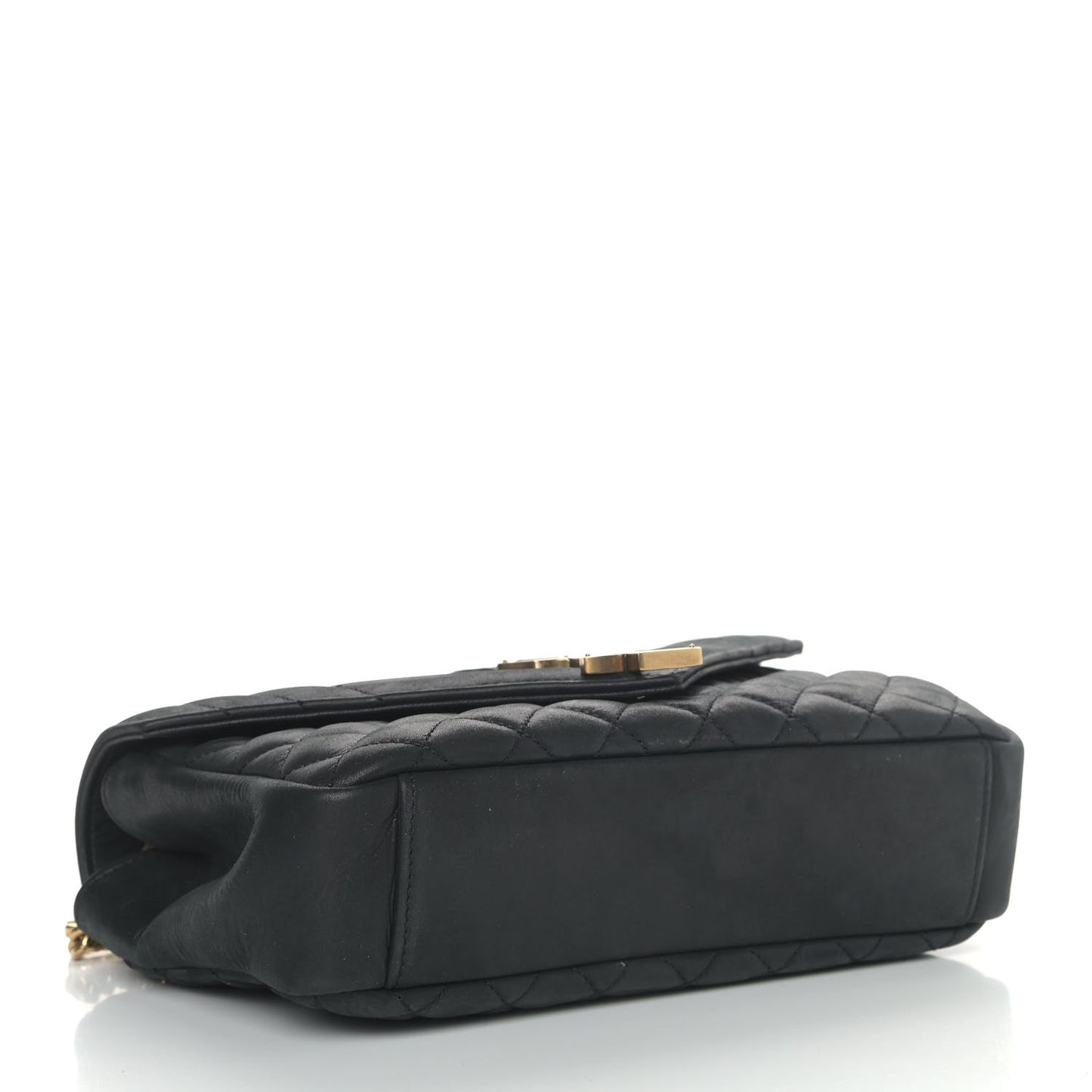 Calfskin Tri-Quilt Monogram Medium College Bag Black
