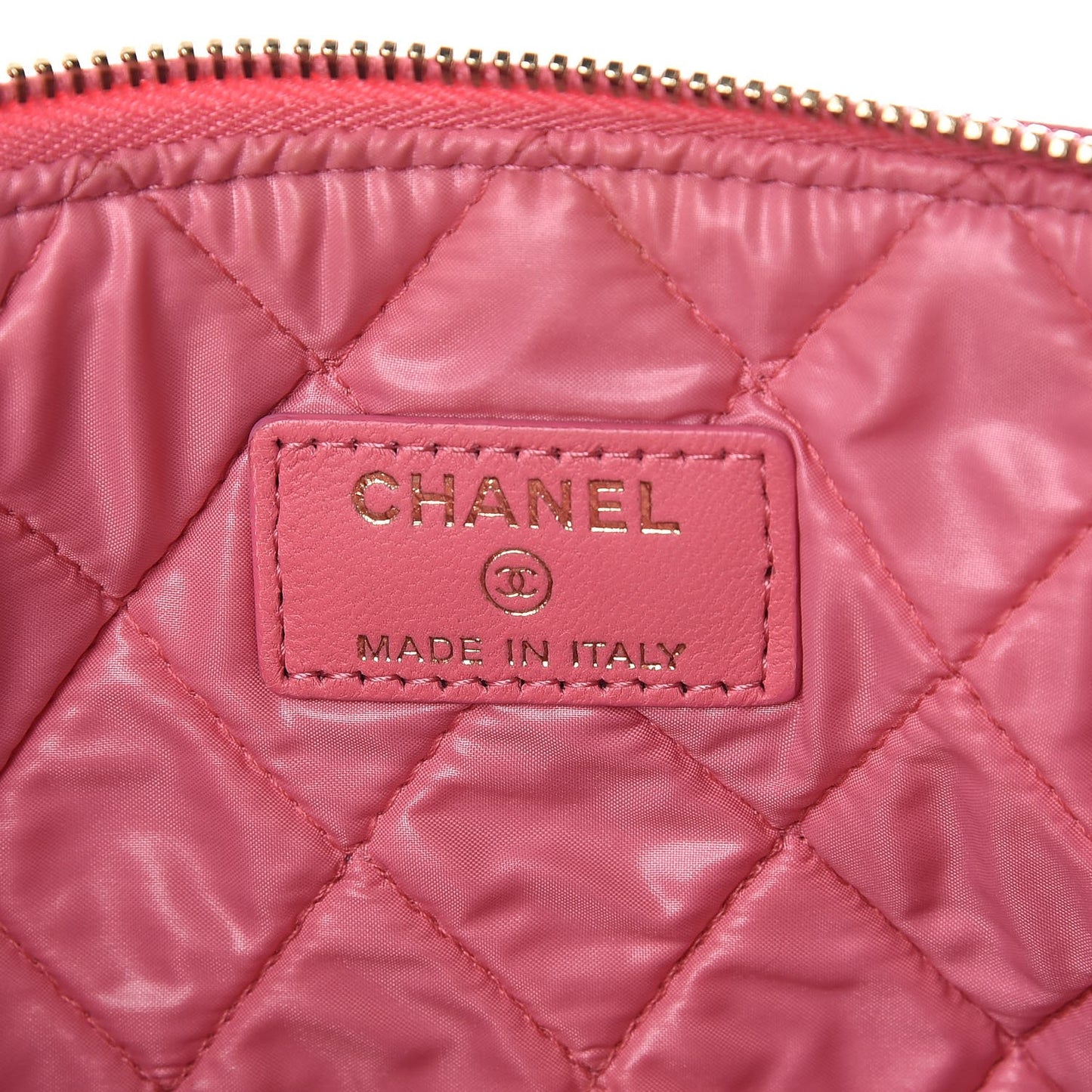 Lambskin Patchwork Medium Cosmetic Case Pink Red