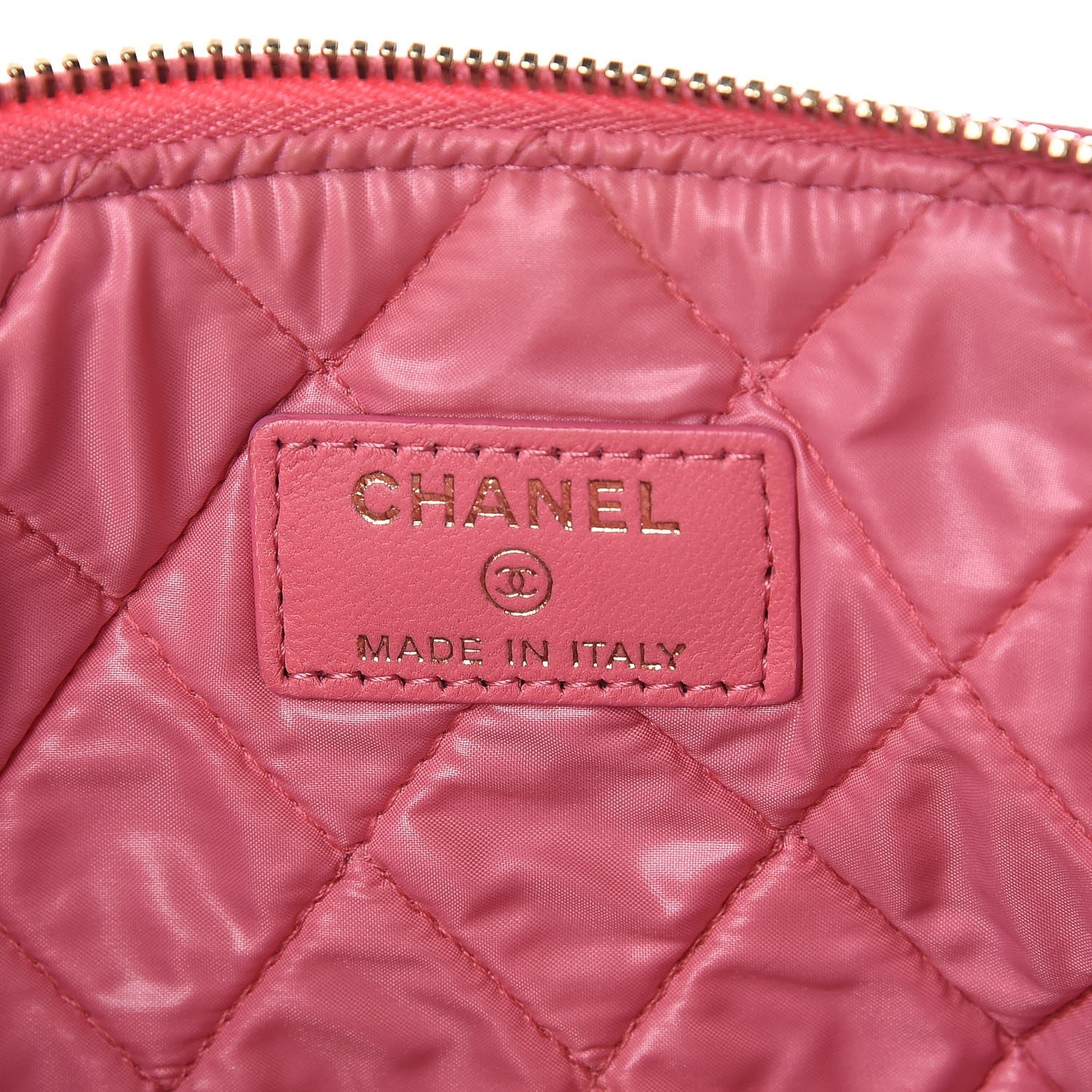 Chanel Lambskin Patchwork Medium Cosmetic Case Pink Red 6 of 7