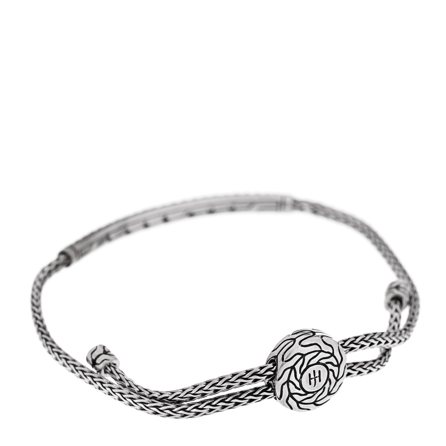 John Hardy Sterling Silver Aquamarine Classic Chain Pull Through Station Bracelet 2 of 4