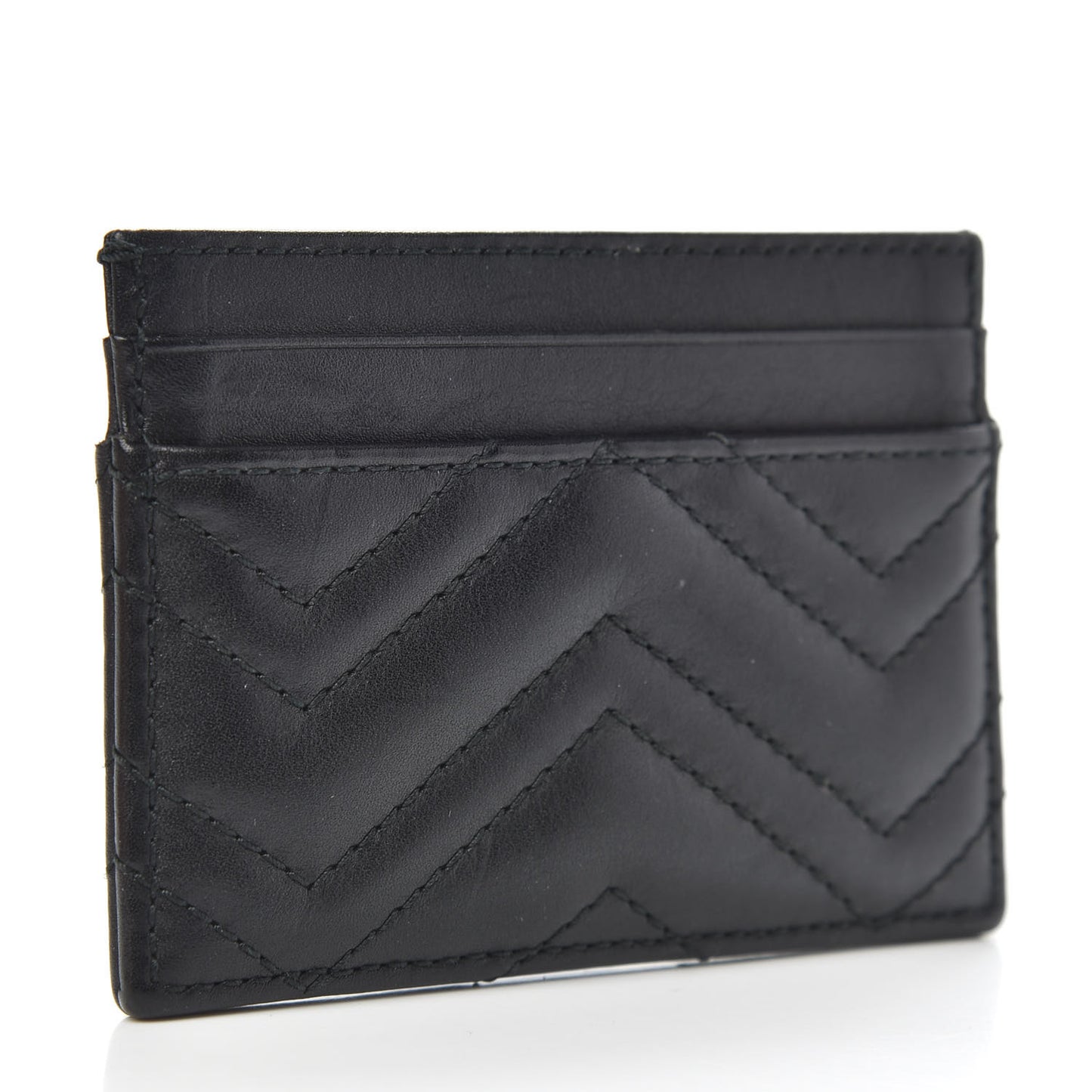 Calfskin Matelasse GG Marmont Card Holder Black