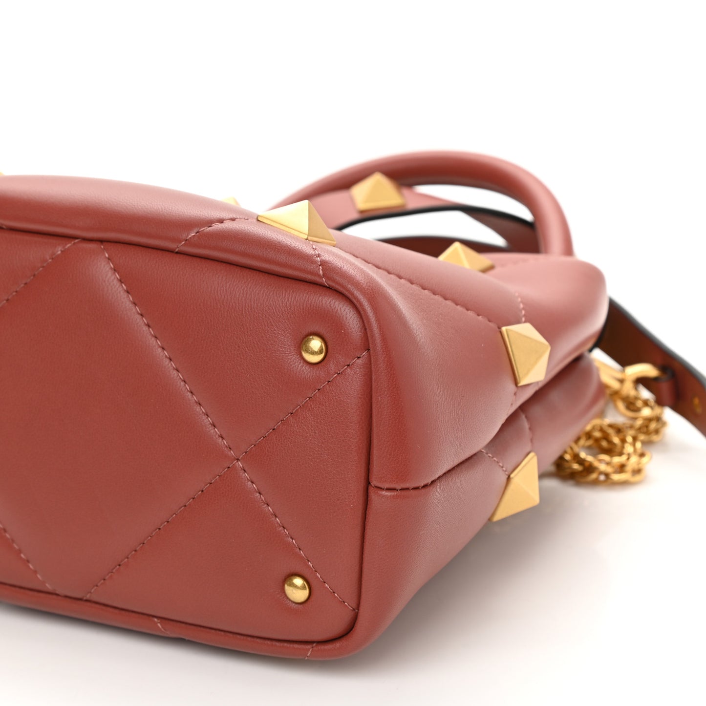 Nappa Small Roman Stud The Handle Bag Gingerbread
