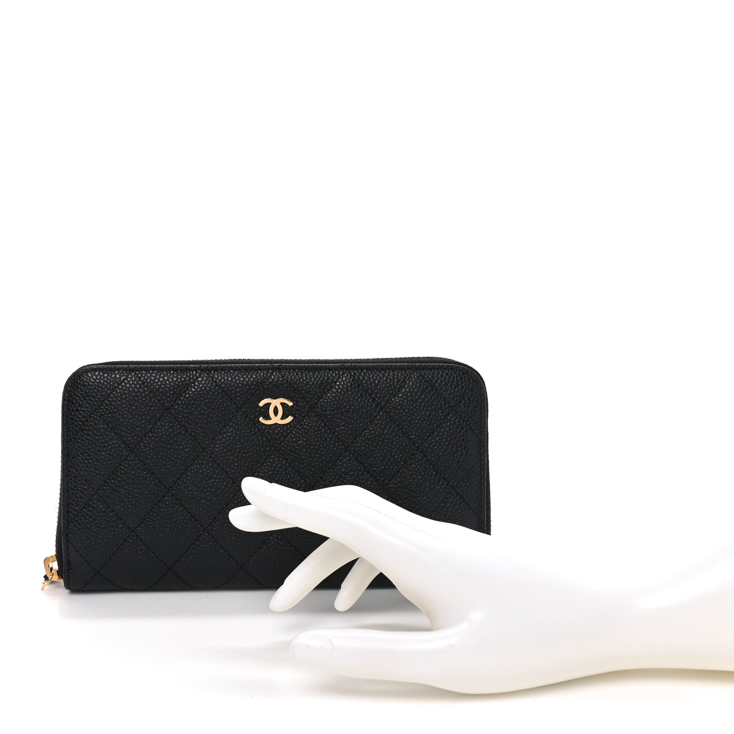 Chanel Caviar Quilted Large Gusset Zip Around Wallet Black 2 of 11