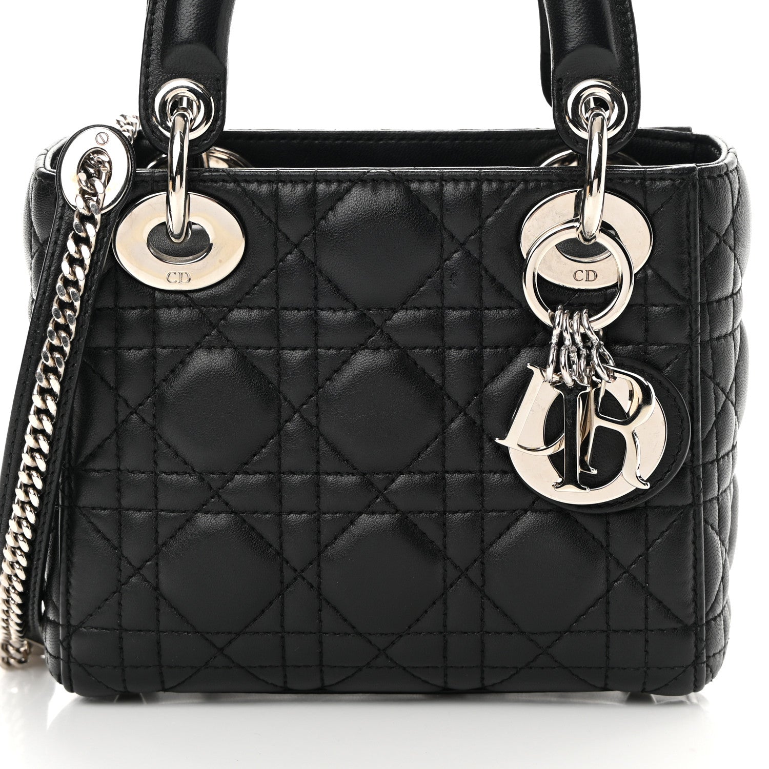 Christian Dior Lambskin Cannage Mini Lady Dior Black 8 of 15