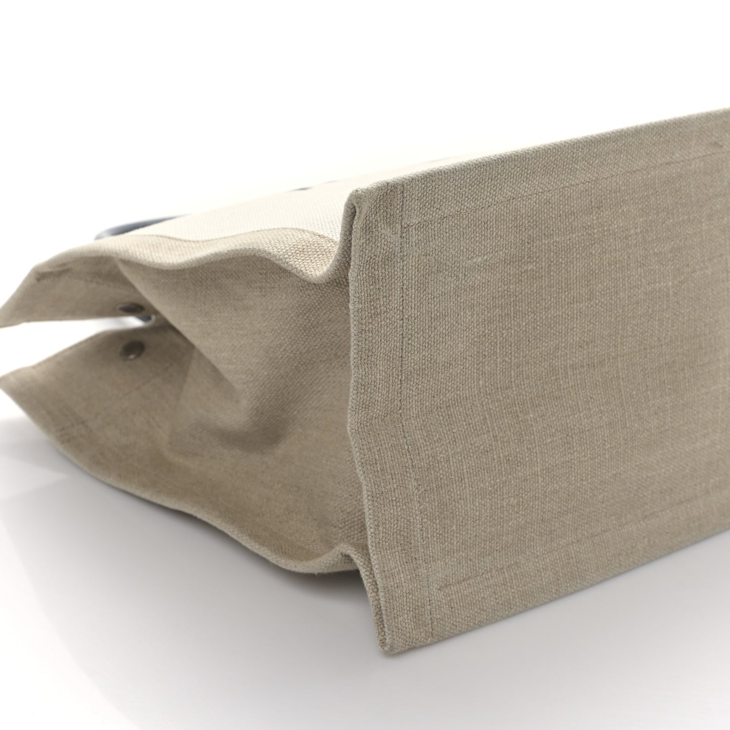 Linen Calfskin Small Rive Gauche Tote Greggio Natural