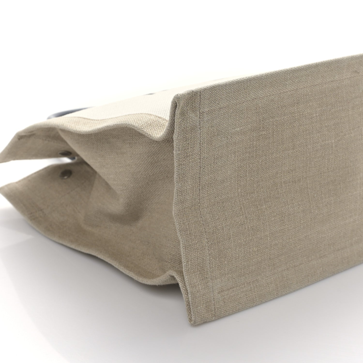 Saint Laurent Linen Calfskin Small Rive Gauche Tote Greggio Natural 7 of 8