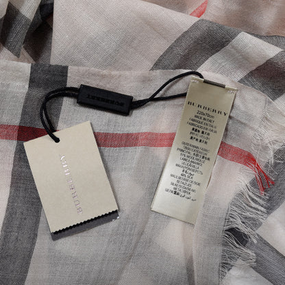 Burberry Wool Silk Gauze Giant Check Scarf Stone Check Stone 4 of 5