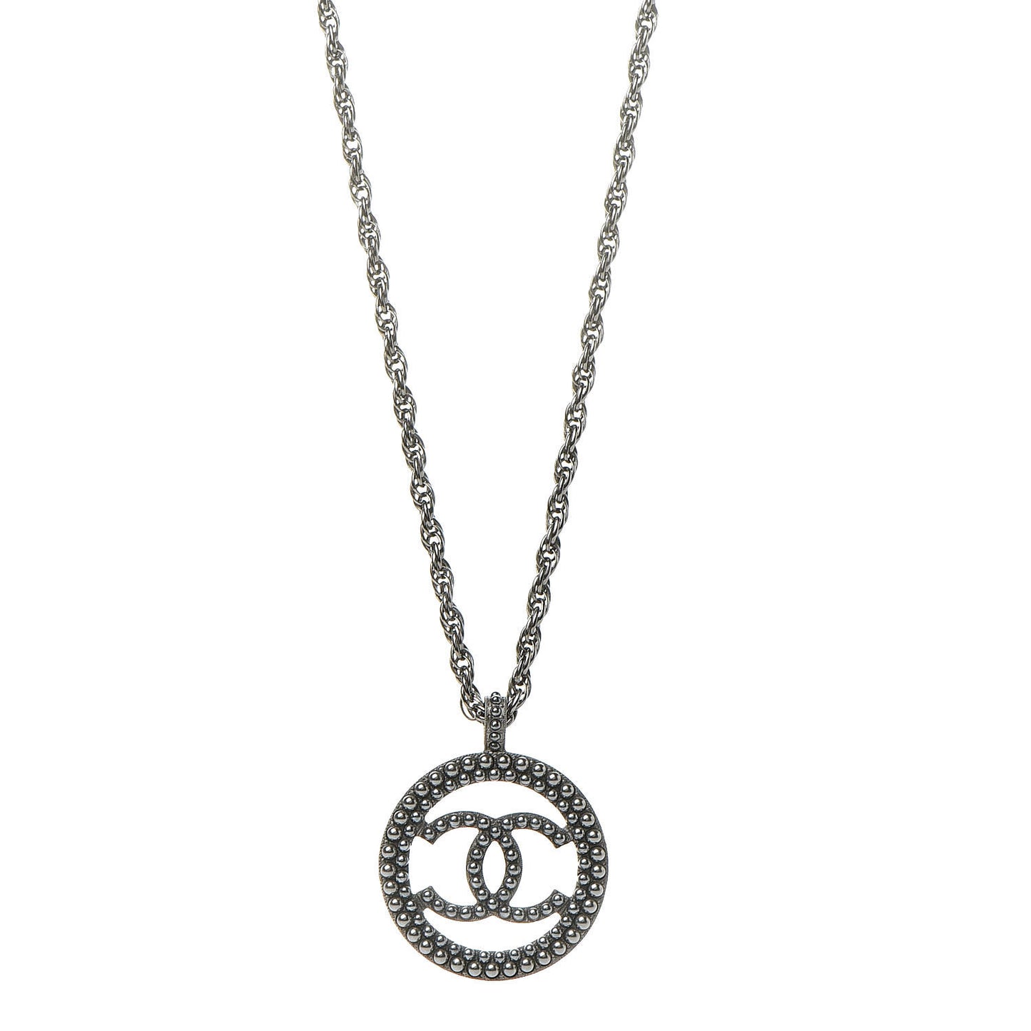 Ruthenium Pearl CC Short Necklace Dark Grey