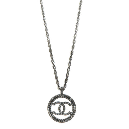 Chanel Ruthenium Pearl CC Short Necklace Dark Grey 1 of 6