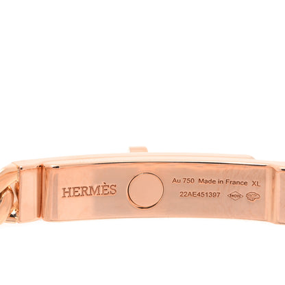 Hermes 18K Rose Gold Diamond PM Kelly Chaine Bracelet XL 3 of 4