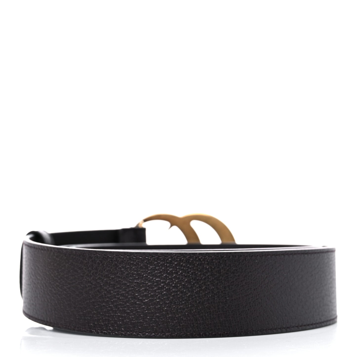 Textured Dollar Calfskin Double G 40mm Belt 95 38 Dark Cocoa