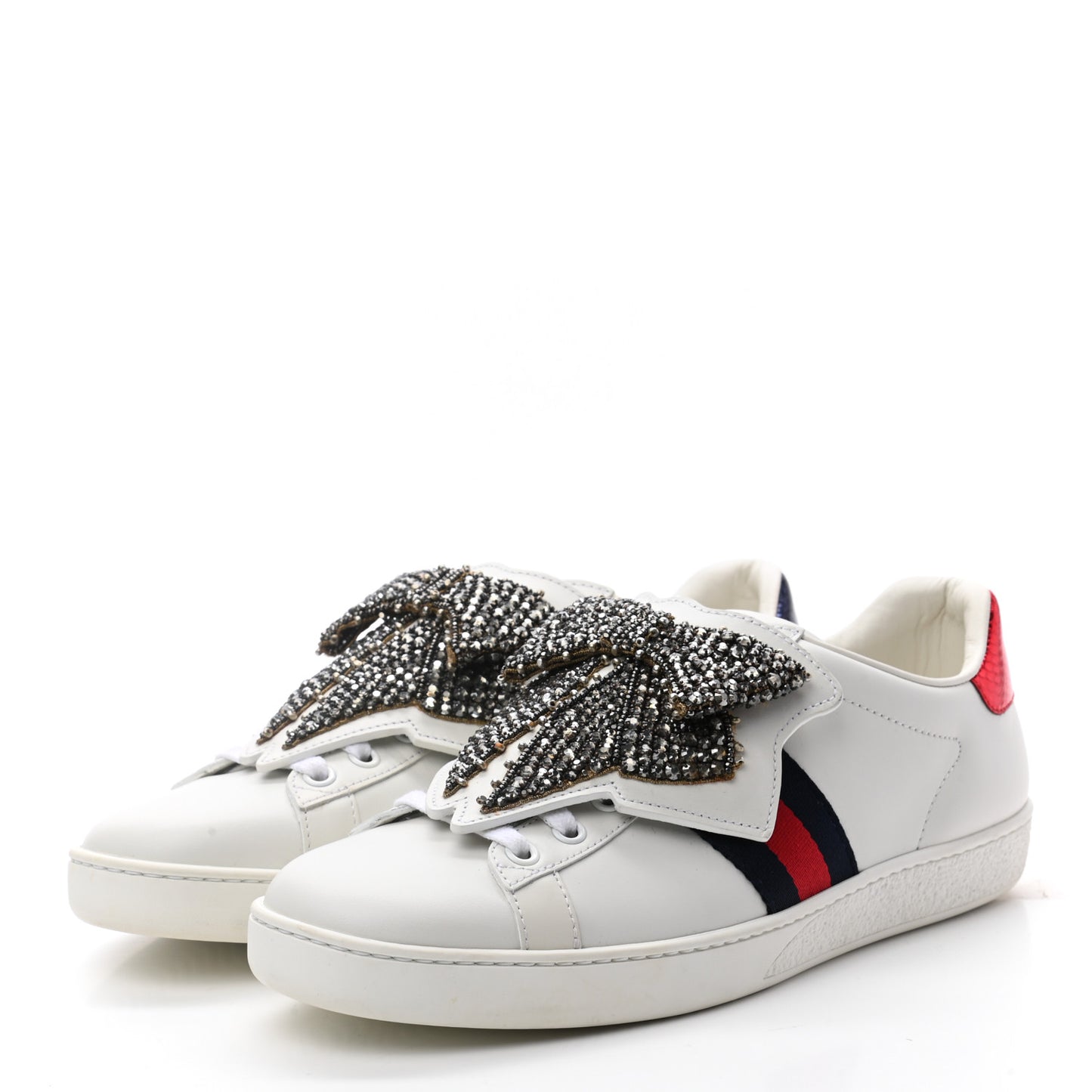 Calfskin Ayers Web Womens Ace Bow Lace Sneakers 39 White