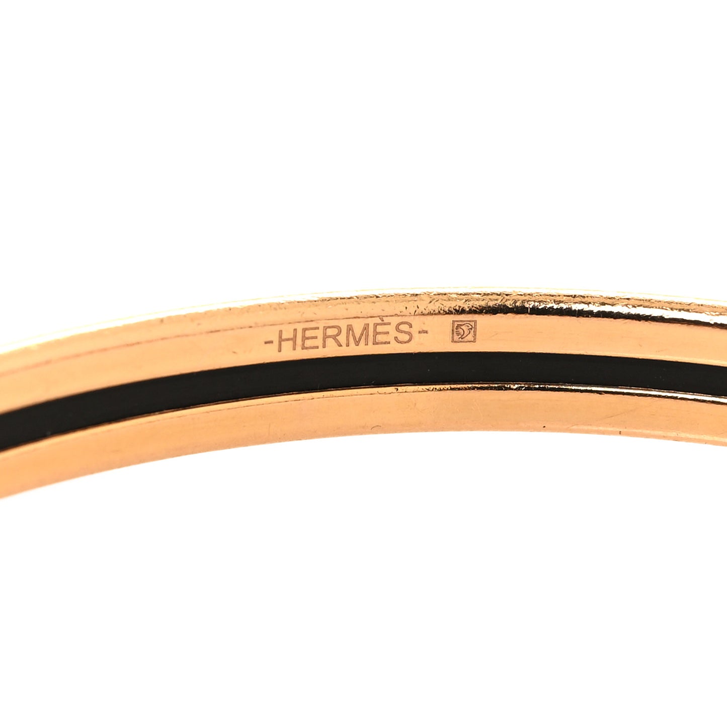 Enamel Printed Extra Narrow Bracelet Marron Glace