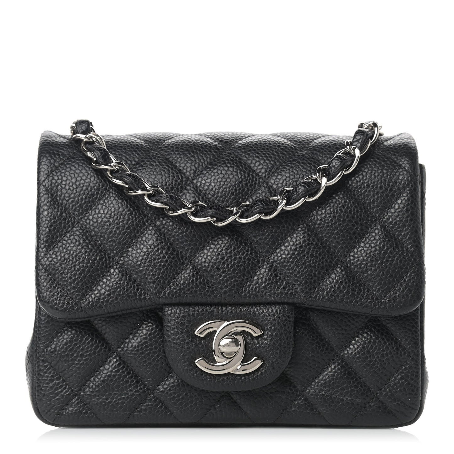 Caviar Quilted Mini Square Flap Black