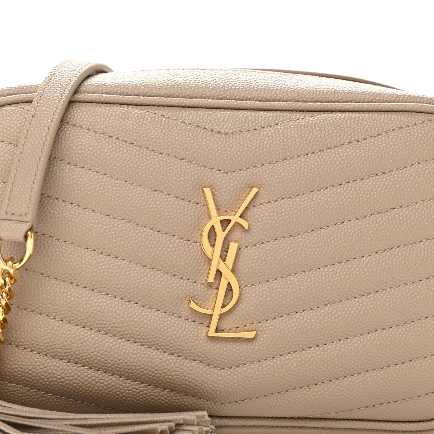 Grain De Poudre Matelasse Monogram Mini Lou Camera Bag Dark Beige
