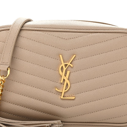 Saint Laurent Grain De Poudre Matelasse Monogram Mini Lou Camera Bag Dark Beige 8 of 12