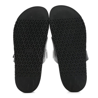 Hermes Calfskin Womens Chypre Sandals 40.5 Black 6 of 11