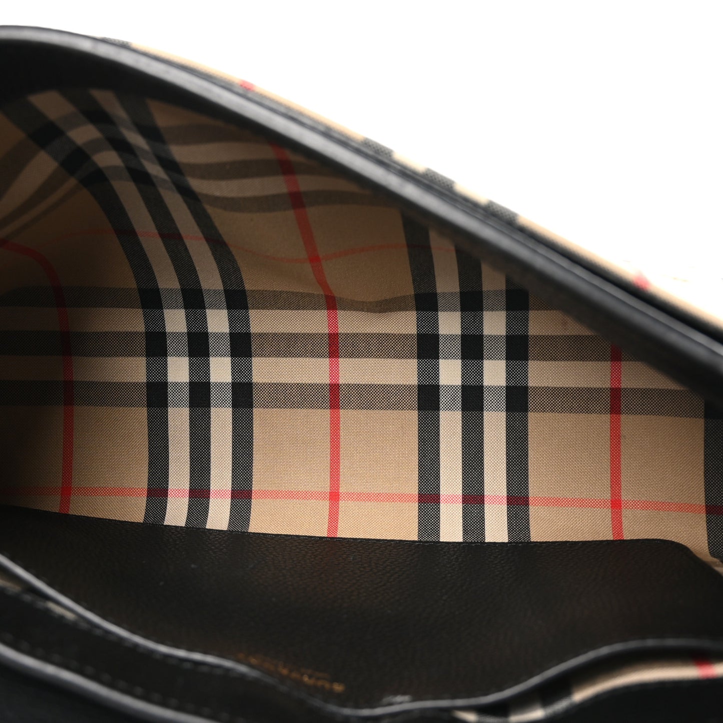 Grainy Calfskin Vintage Check Note Crossbody Bag Black