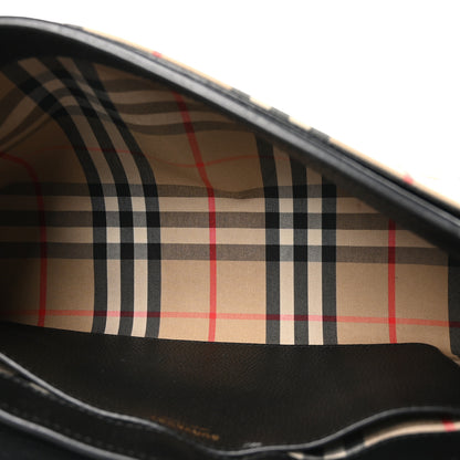 Burberry Grainy Calfskin Vintage Check Note Crossbody Bag Black 5 of 9