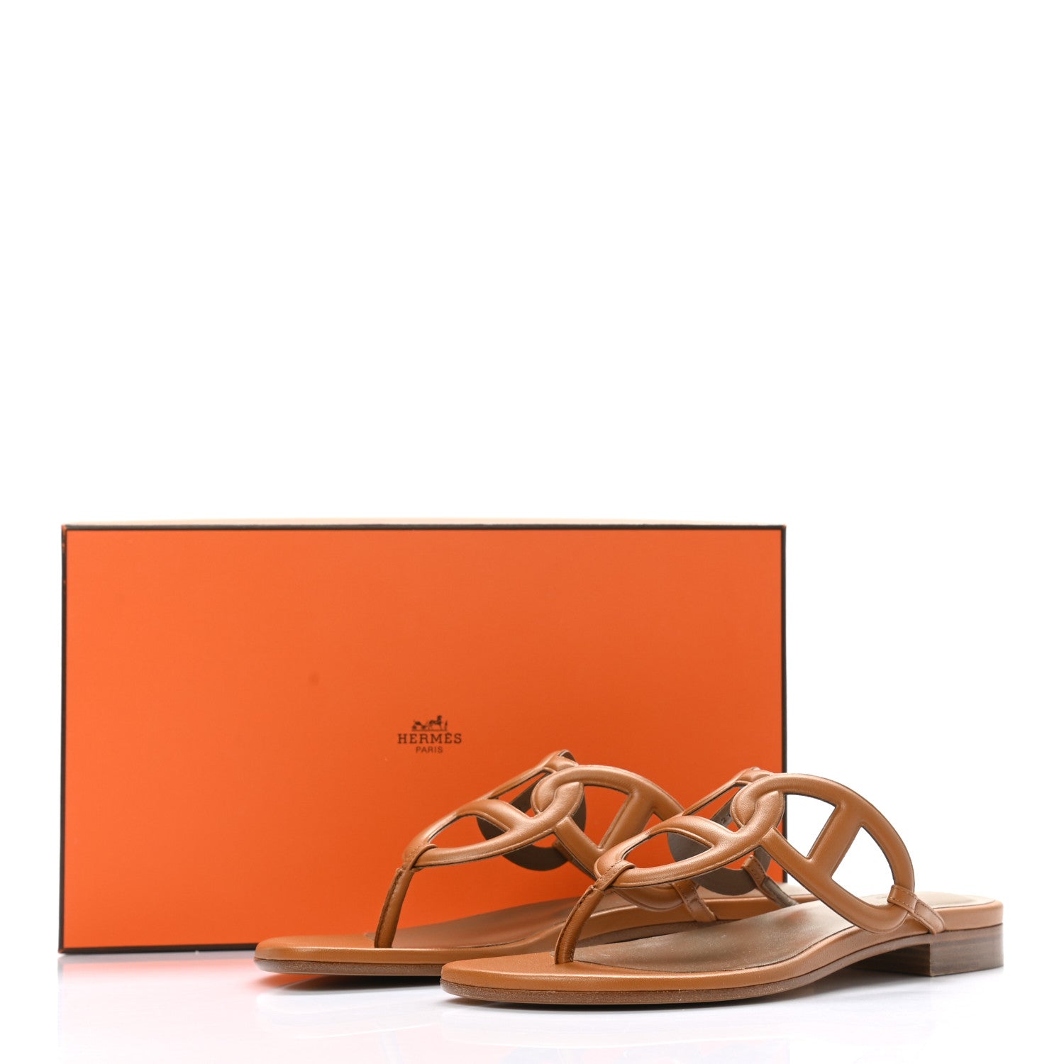 Hermes Nappa Womens Beach Sandals 37 Beige Dore 9 of 9