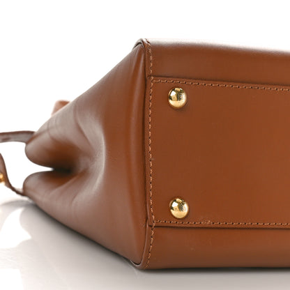 Fendi Vitello Morgan Shiny Nappa Medium Peekaboo Iconic Satchel Cuoio Bluette 9 of 11
