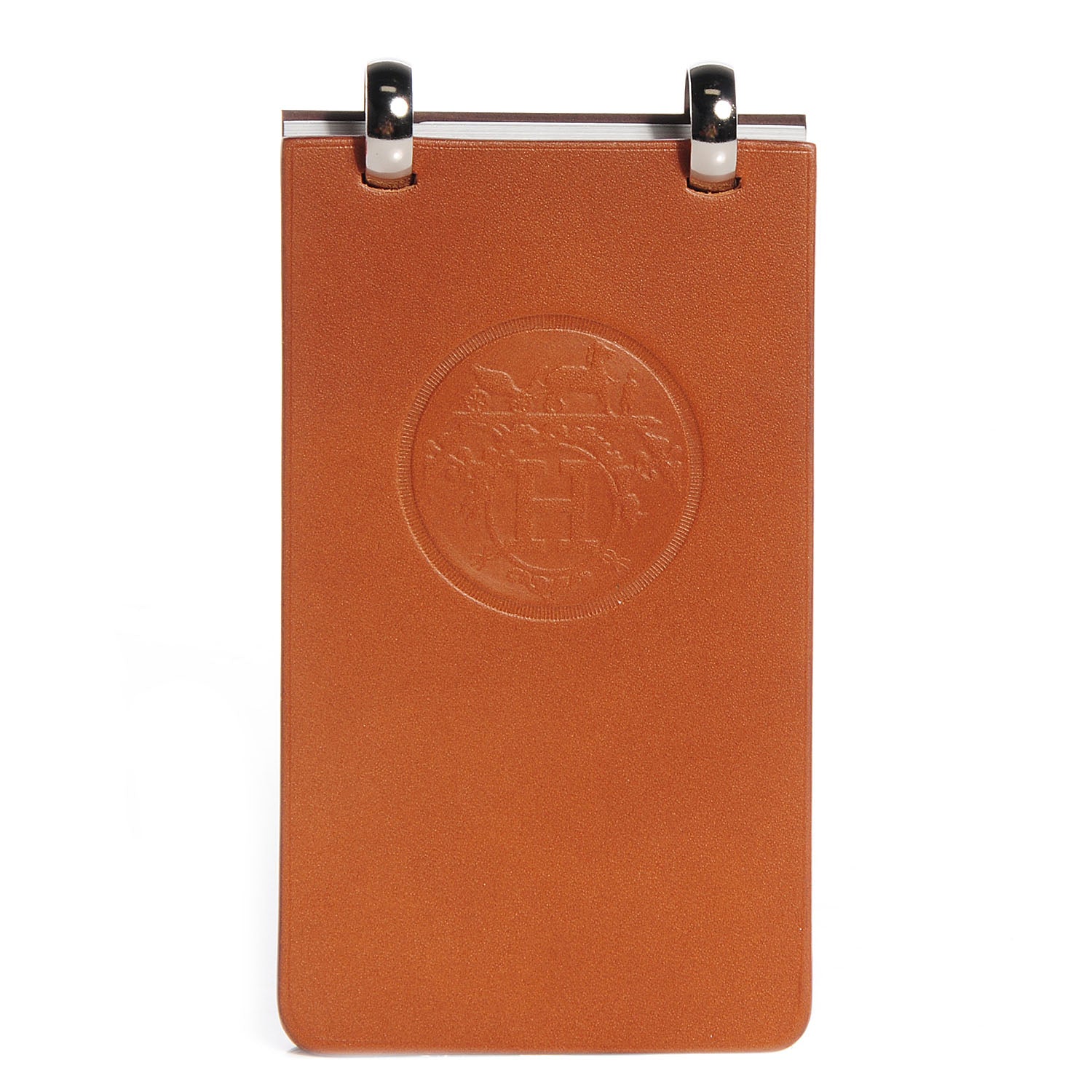 Hermes Hunter Calfskin Embossed Ex Libris Notepad Natural 1 of 6