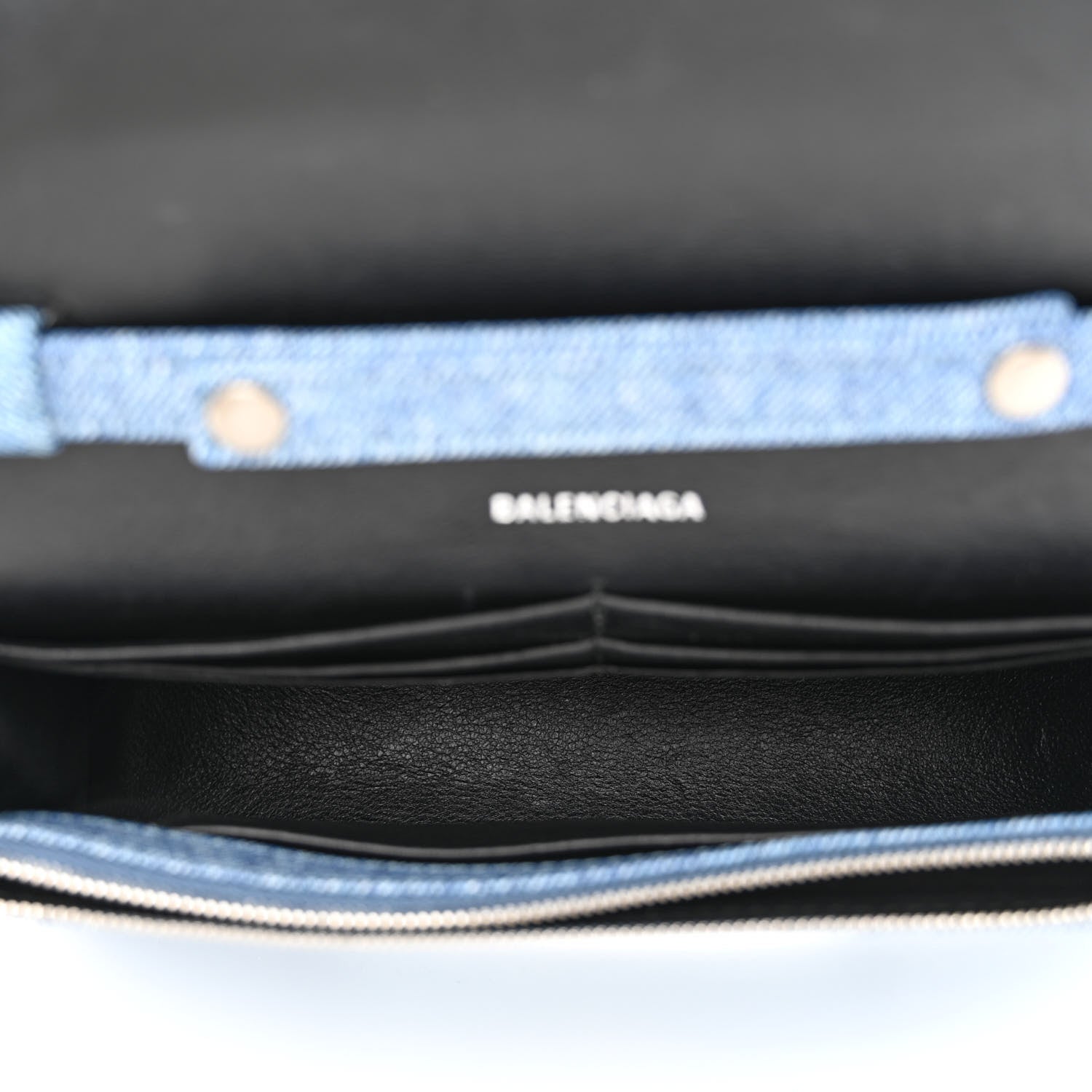 Balenciaga Nappa Denim Printed Hourglass Chain Bag Denim Blue 5 of 9