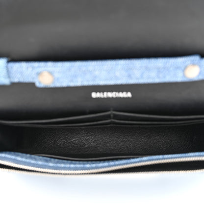 Balenciaga Nappa Denim Printed Hourglass Chain Bag Denim Blue 5 of 9