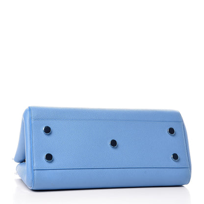 Saint Laurent Grained Calfskin Small Rive Gauche Cabas Blue Clair 5 of 10