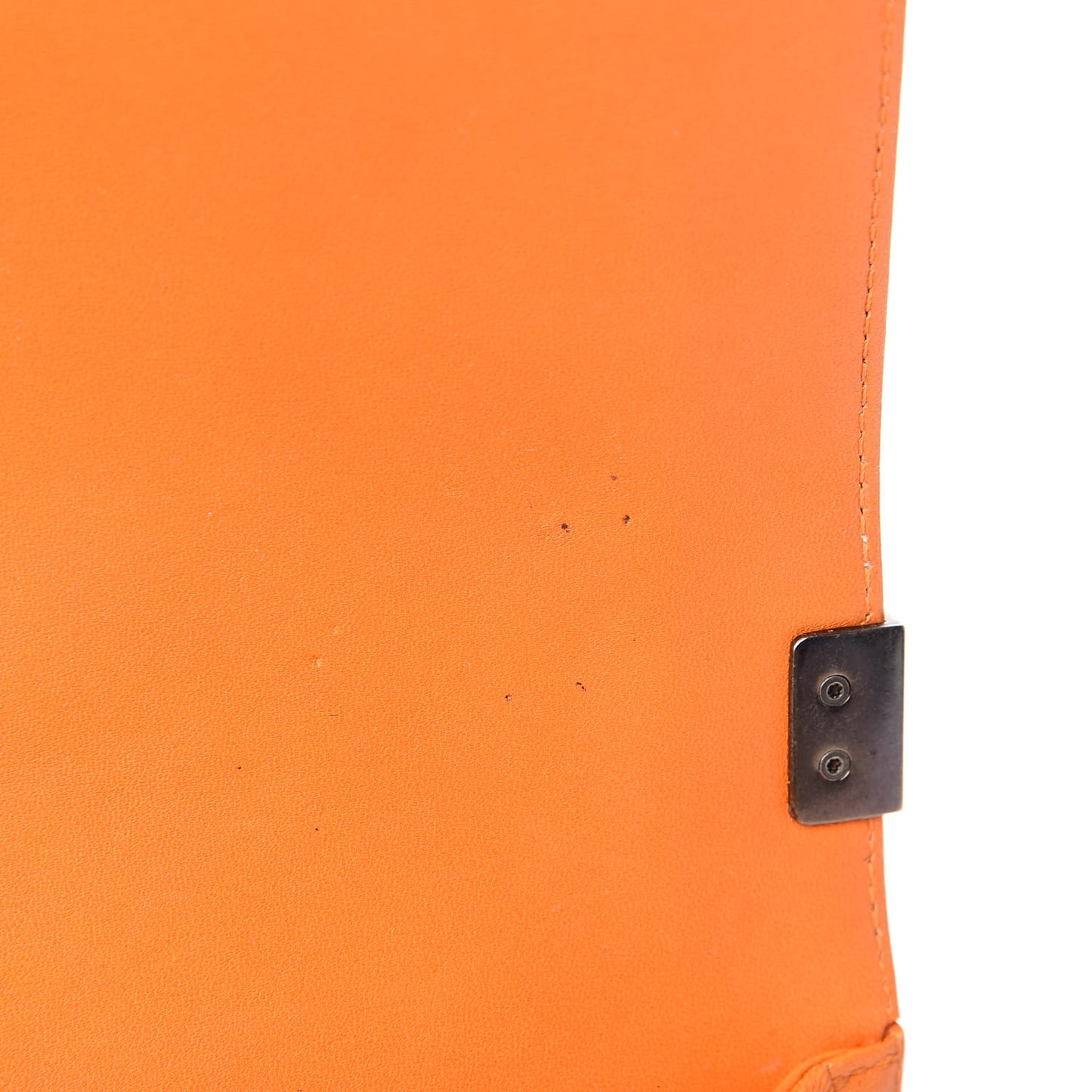 Lambskin Quilted Medium Boy Flap Orange