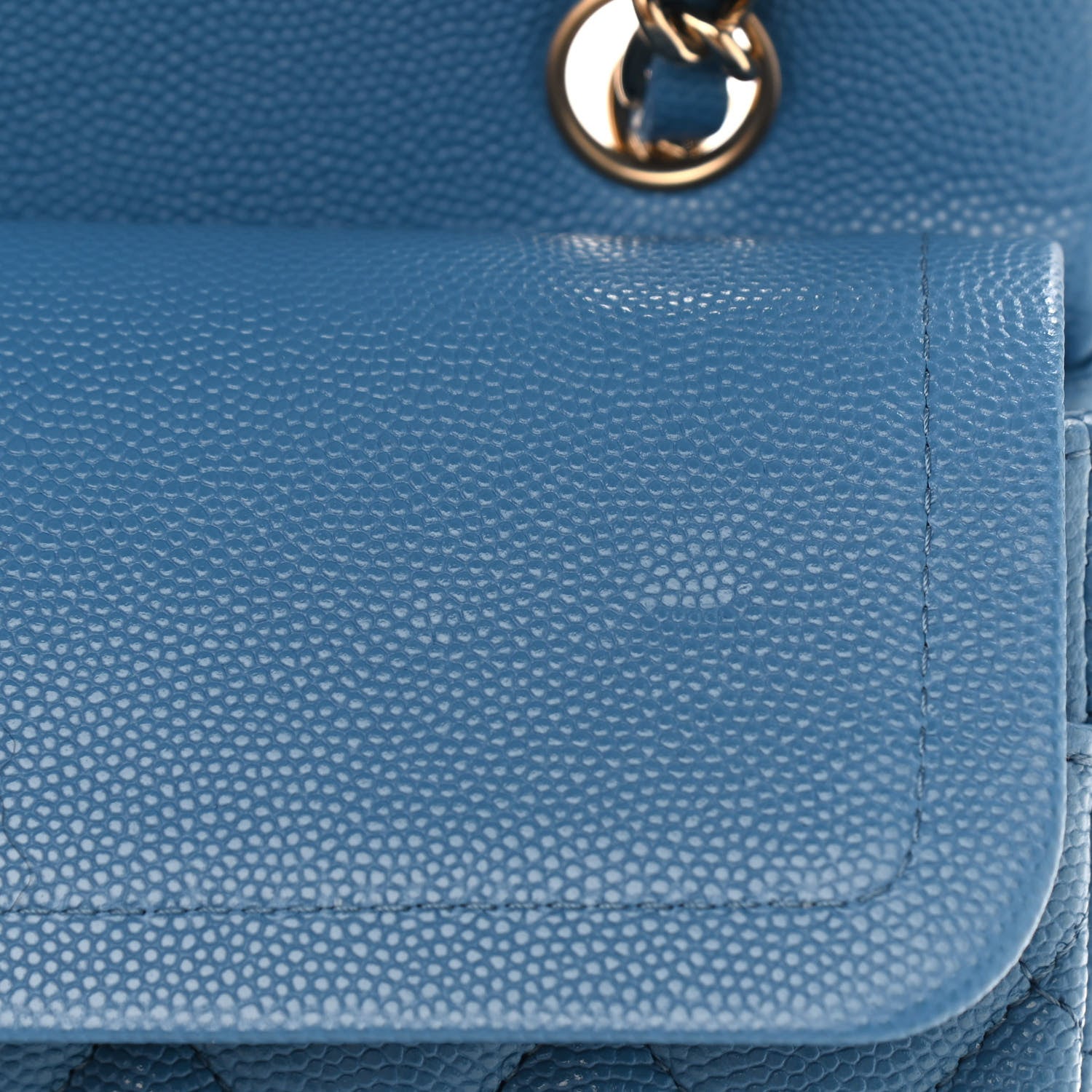 Chanel Caviar Quilted Small Double Flap Blue 7 of 9