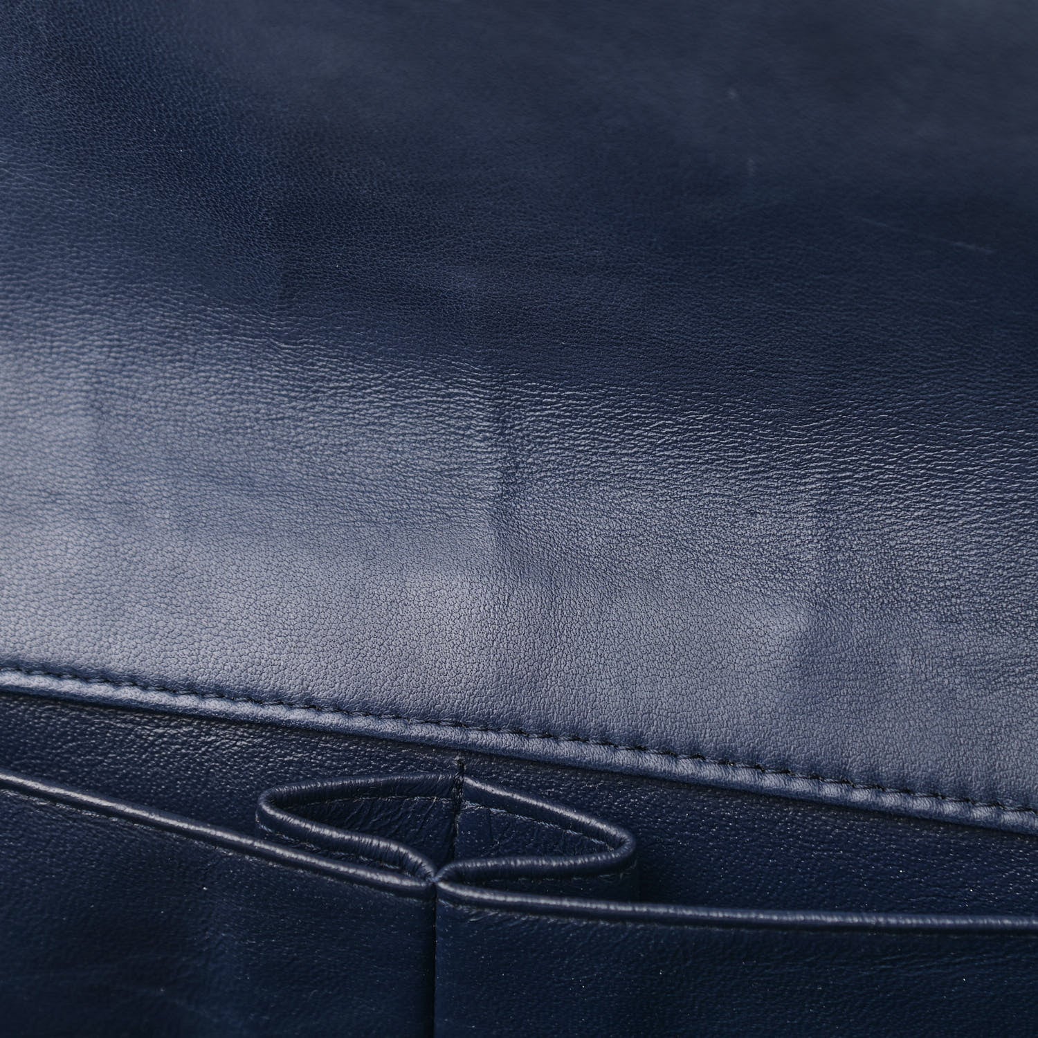 Chanel Distressed Patent Quilted East West Flap Navy Blue 15 of 15