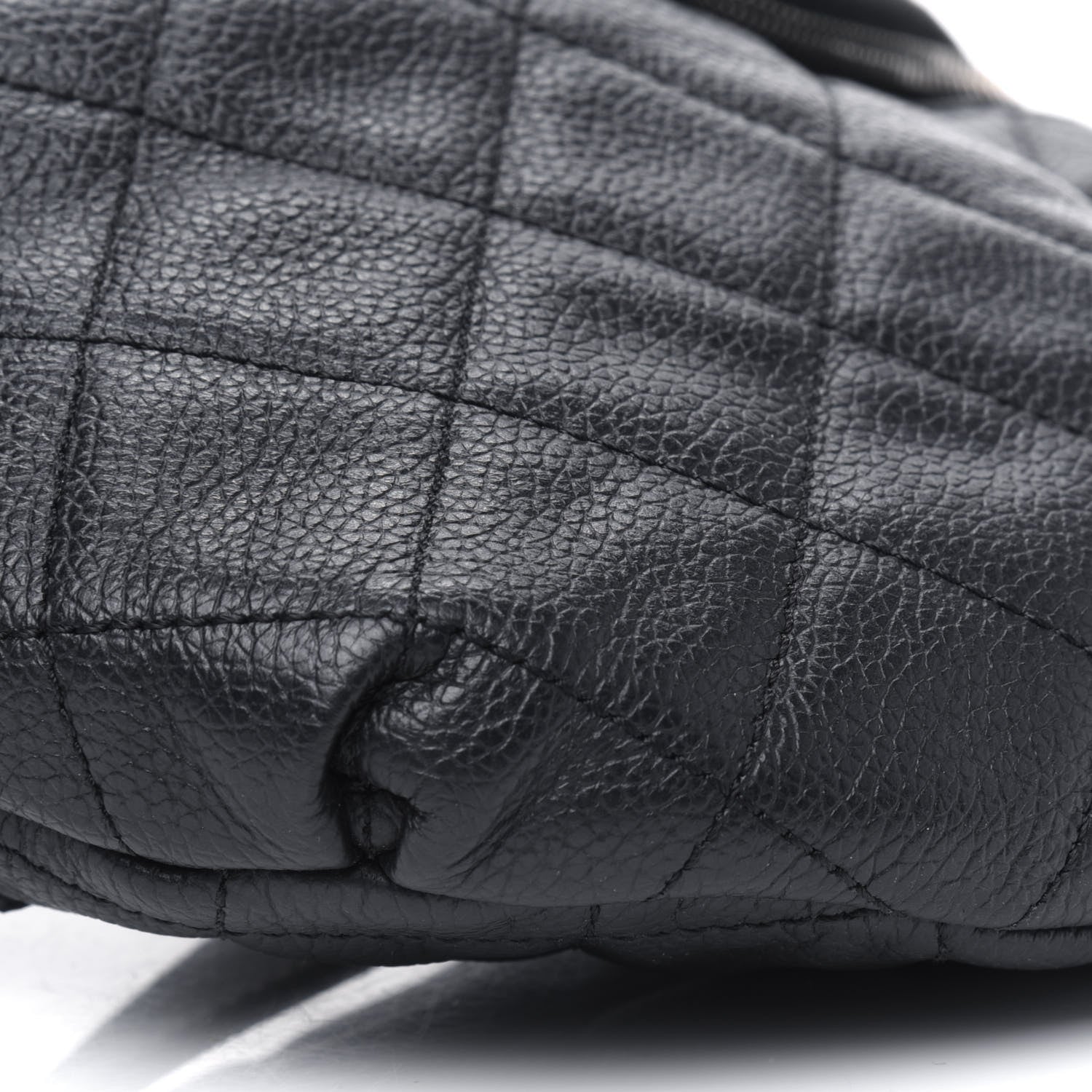 Chanel Grained Calfskin Quilted Waist Belt Bag Black 8 of 10