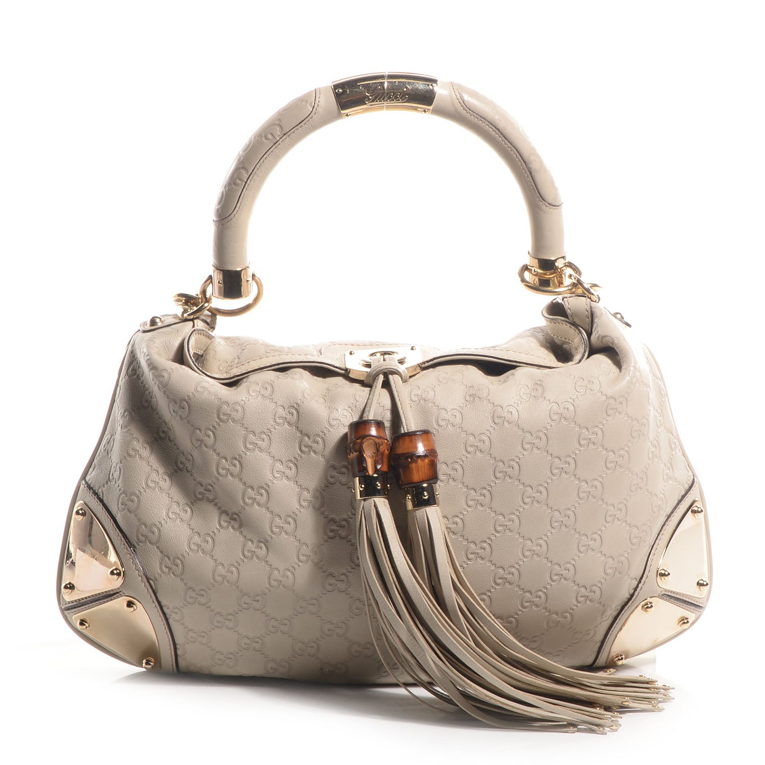 Gucci Monogram Medium Indy Hobo Ivory 1 of 9