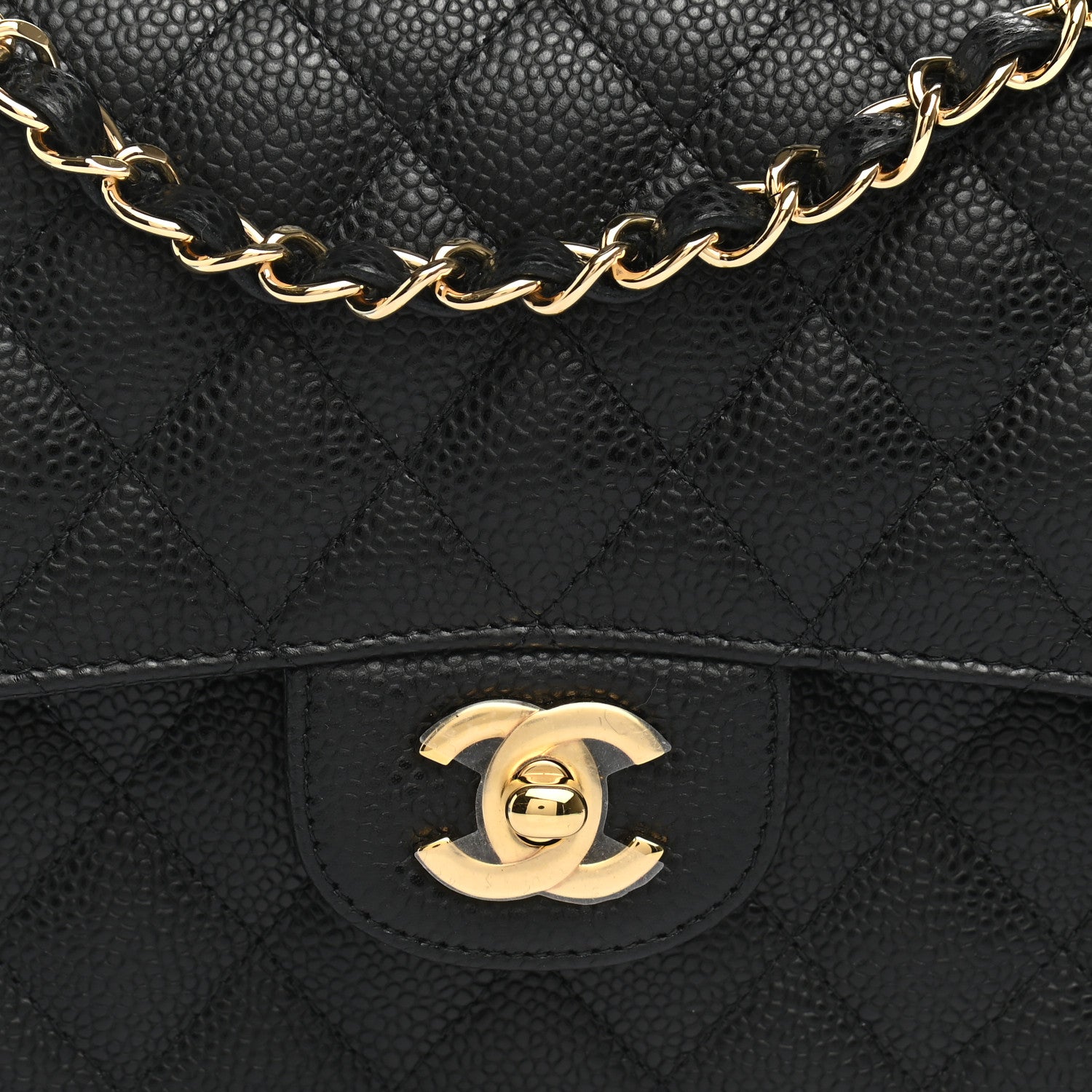 Chanel Caviar Quilted Medium Double Flap Black 8 of 11