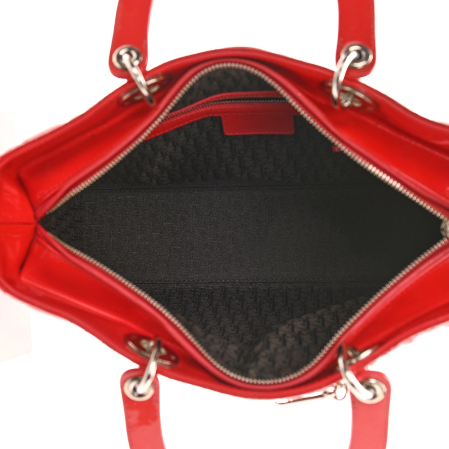 Patent Cannage Large Lady Dior Red