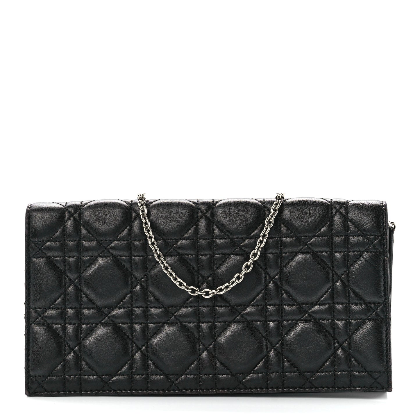 Lambskin Cannage Lady Dior Convertible Clutch Black