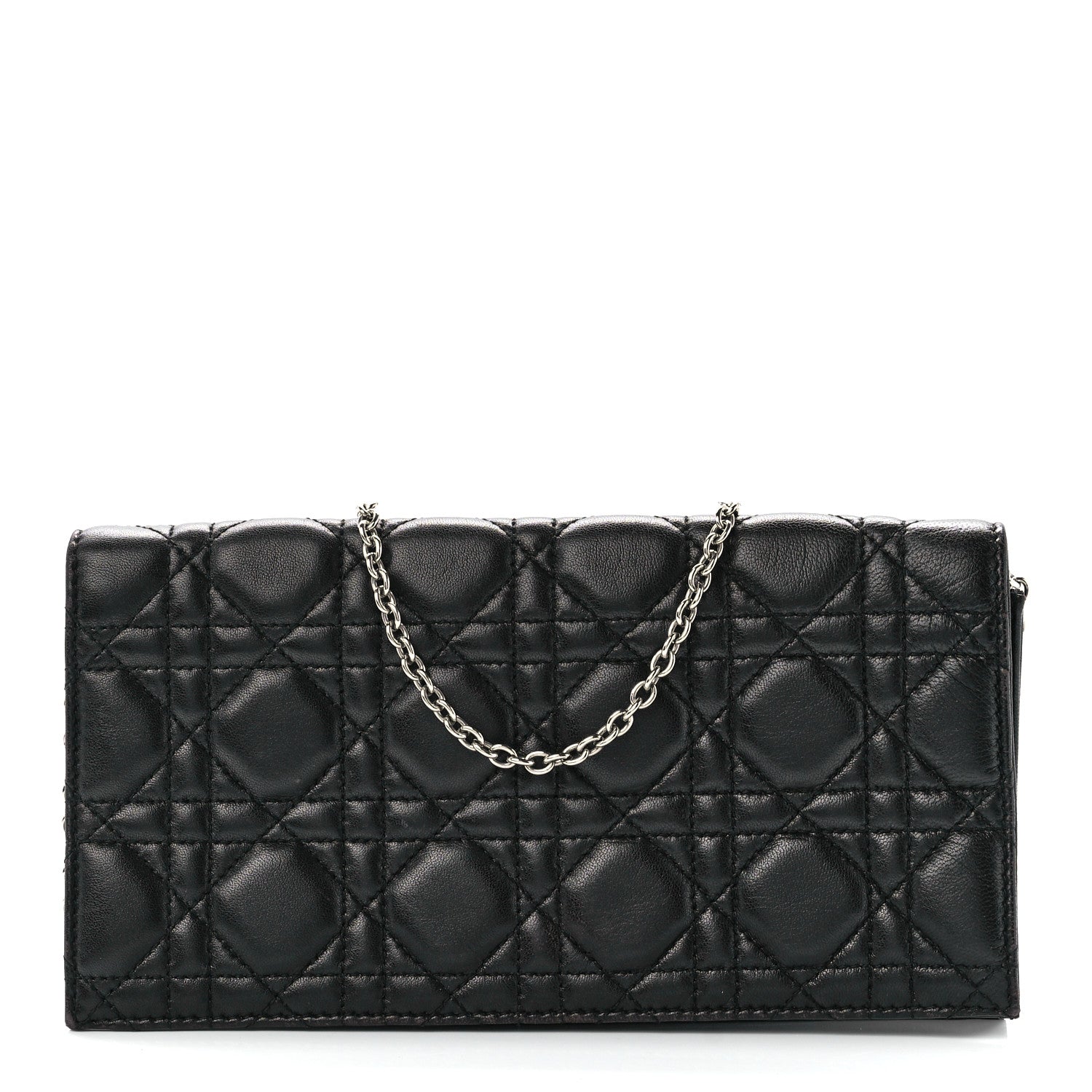 Christian Dior Lambskin Cannage Lady Dior Convertible Clutch Black 1 of 11