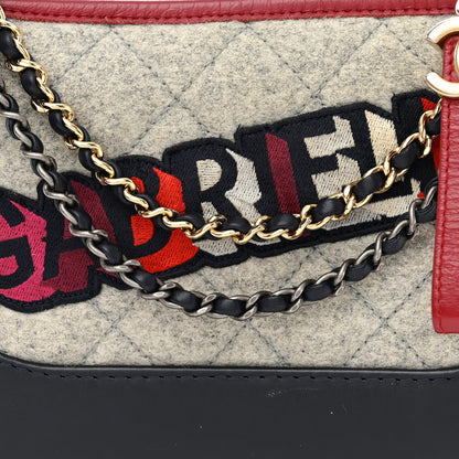 Chanel Wool Calfskin Quilted Small Gabrielle Hobo Navy 9 of 12