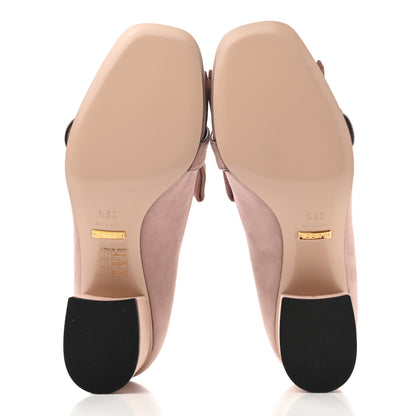 Gucci Kid Scamosciato GG Marmont Fringe 50mm Loafer Pumps 36.5 Crystal Pink 5 of 8