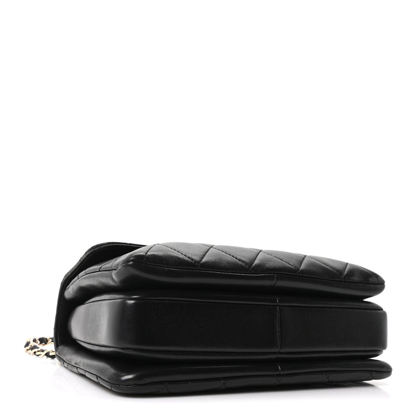 Lambskin Quilted Small Trendy CC Dual Handle Flap Bag Black