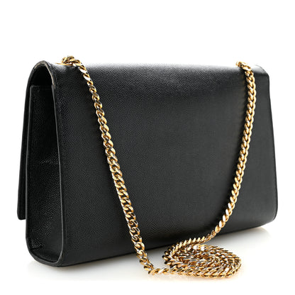 Saint Laurent Grain De Poudre Medium Classic Monogram Kate Satchel Black 3 of 15