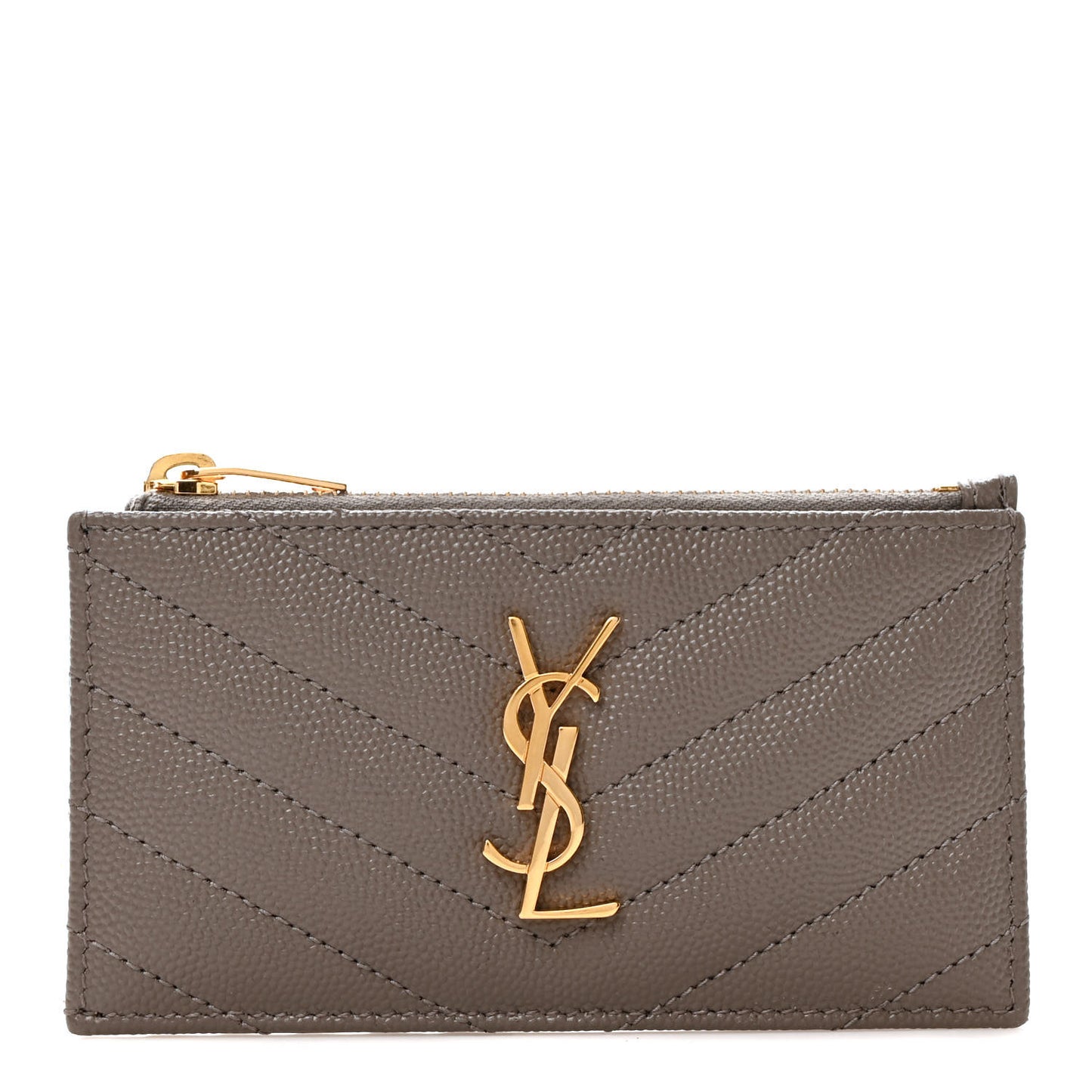 Monogram Grain de Poudre 5 Fragments Zip Pouch Card Holder Dark Latte