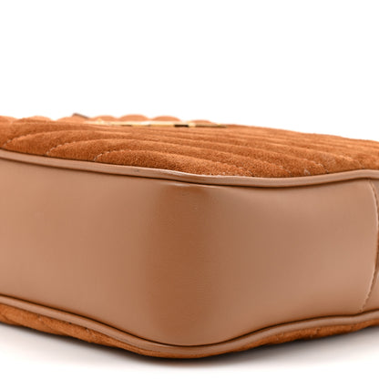 Saint Laurent Suede Matelasse Monogram Lou Camera Bag Cinnamon 9 of 12