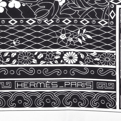 Hermes Silk Collections Imperiales Scarf 90 White Black 3 of 7