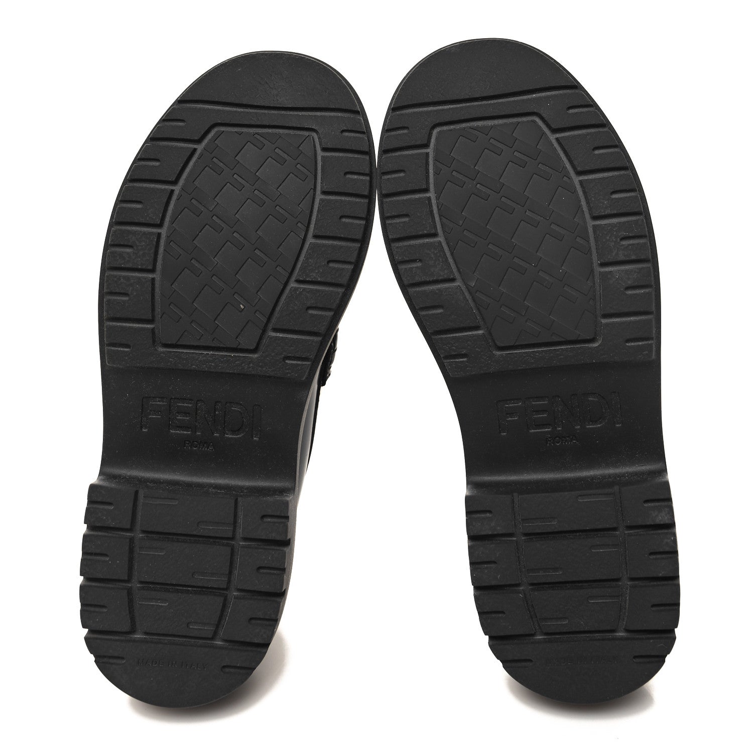 Fendi Vitello Abrasivato Fendigraphy 50mm Loafers 37 Black 5 of 9