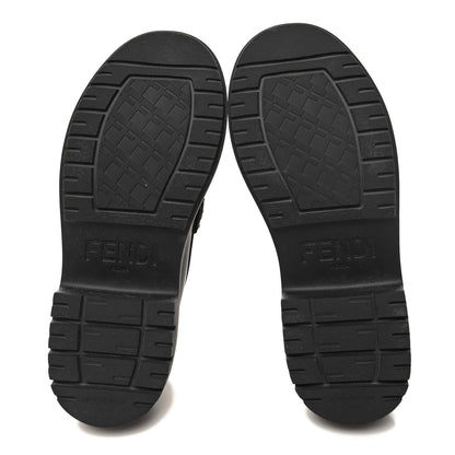 Fendi Vitello Abrasivato Fendigraphy 50mm Loafers 37 Black 5 of 9